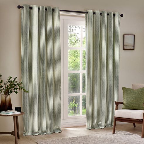 Hebden Eyelet, Forest Green - Ready Made Curtains - Image 3